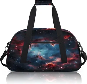 Galaxy Star Outer Space Small Gym Bag 18 inch Carry On Duffel Bag for Weekender Travel Sports Workout Yoga Gymnastics Dance Ballet