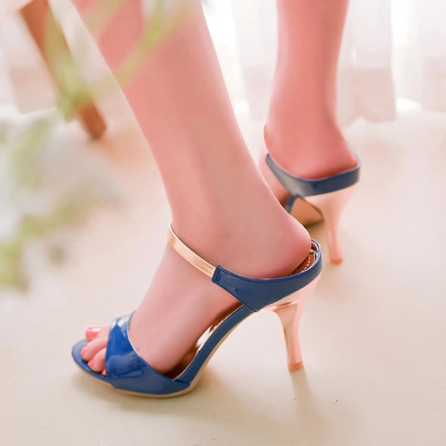Gicoiz Mule Slippers Women Stiletto High Heels Slides Sandals