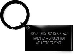 GIFTVILLE & SURPRISE Athletic Trainer Keychain Funny Quote Sorry This Guy Is Already Taken Birthday Unique Gift for Him
