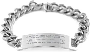 GIFTVILLE & SURPRISE Cabinetmaker Bracelet, If at first you don't succeed, try doing what your athletic trainer told you to do the first time., Cuban Link Chain Necklace, Cabinetmaker Gifts