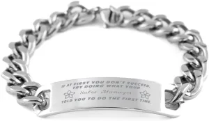 GIFTVILLE & SURPRISE Sales Manager Bracelet, If at first you don't succeed, try doing what your athletic trainer told you to do the first time., Cuban Link Chain Necklace, Sales Manager Gifts