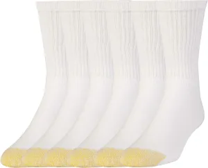 Gold Toe Men's Cushioned Cotton Short Crew Socks, Multipack, 2 Packs 12 Pairs, Shoe Size: 6-12.5