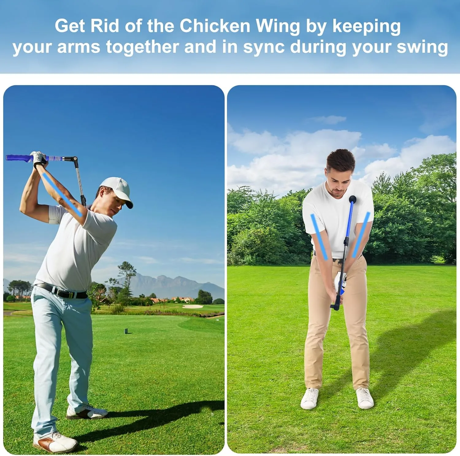 Golf Swing Trainer aid - Golf Training aid to Improve Hinge, Forearm Rotation, Shoulder turna and Grip.Portable Collapsible Swing Trainer Equipped with Golf Grip Trainer