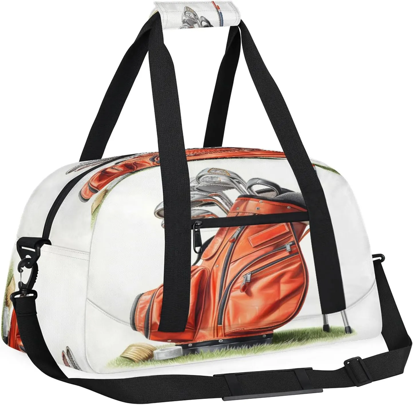 Golf Themed Small Gym Bag 18 inch Carry On Duffel Bag for Weekender Travel Sports Workout Yoga Gymnastics Dance Ballet