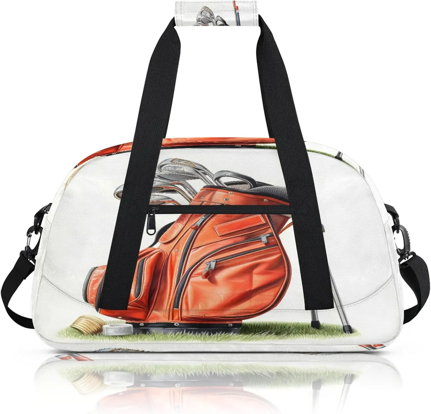 Golf Themed Small Gym Bag 18 inch Carry On Duffel Bag for Weekender Travel Sports Workout Yoga Gymnastics Dance Ballet