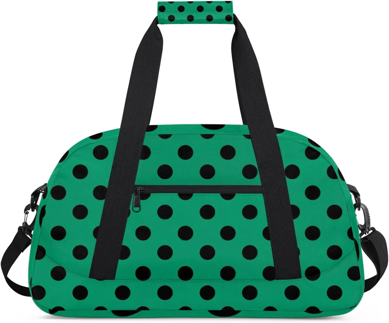 Green Polka Dot 18 inch Small Gym Bag for Women and Men, Lightweight Carry On Weekender Bag Mini Duffel Bag for Travel Sports Workout