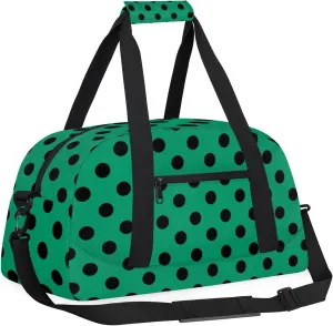Green Polka Dot 18 inch Small Gym Bag for Women and Men, Lightweight Carry On Weekender Bag Mini Duffel Bag for Travel Sports Workout