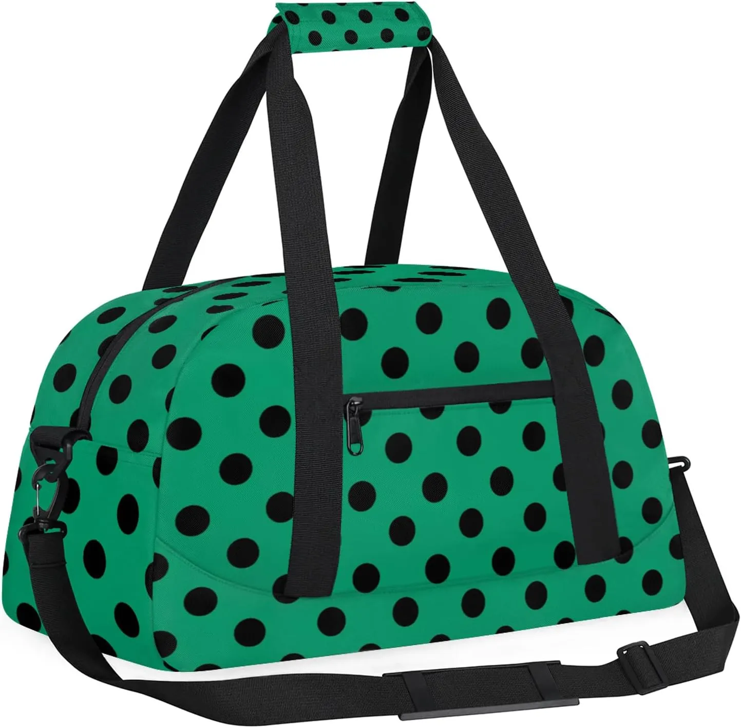 Green Polka Dot 18 inch Small Gym Bag for Women and Men, Lightweight Carry On Weekender Bag Mini Duffel Bag for Travel Sports Workout
