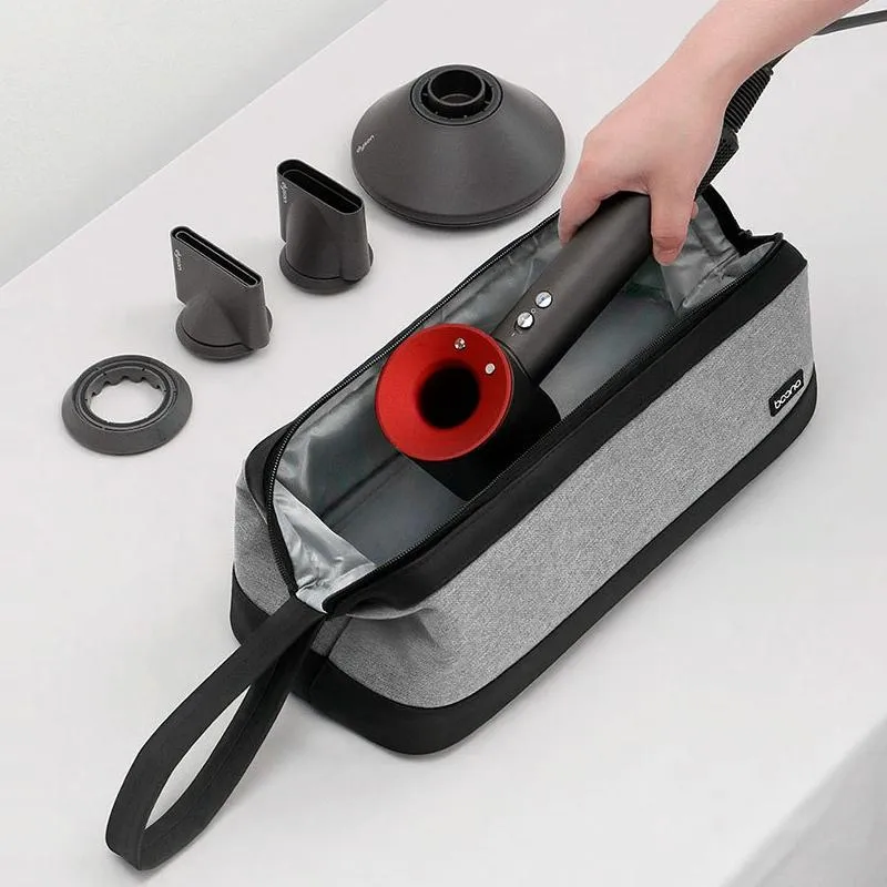 Grey Organizer Bag for Dyson Hair Dryer and Curling Iron
