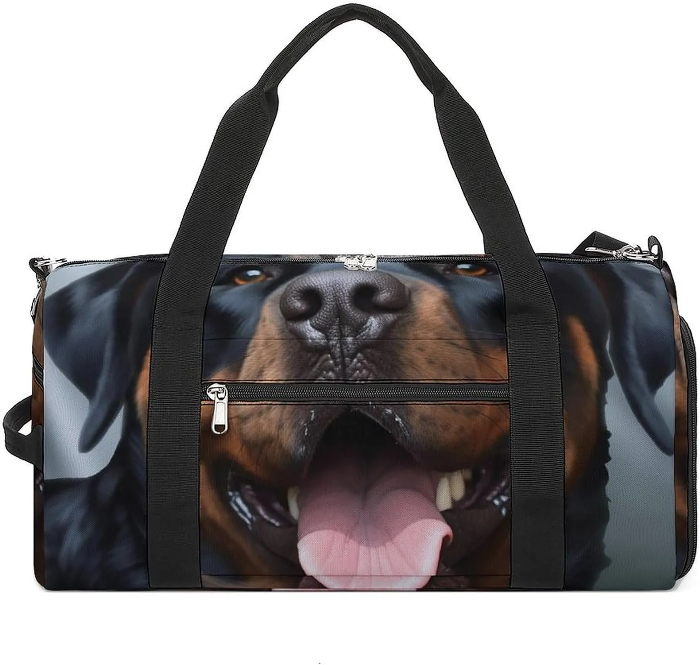 Gym BagRottweiler Dogs Tongue Head Classic Lightweight Foldable Gym Bag Workout Exercise Dance Bag Men Women Duffle Bag
