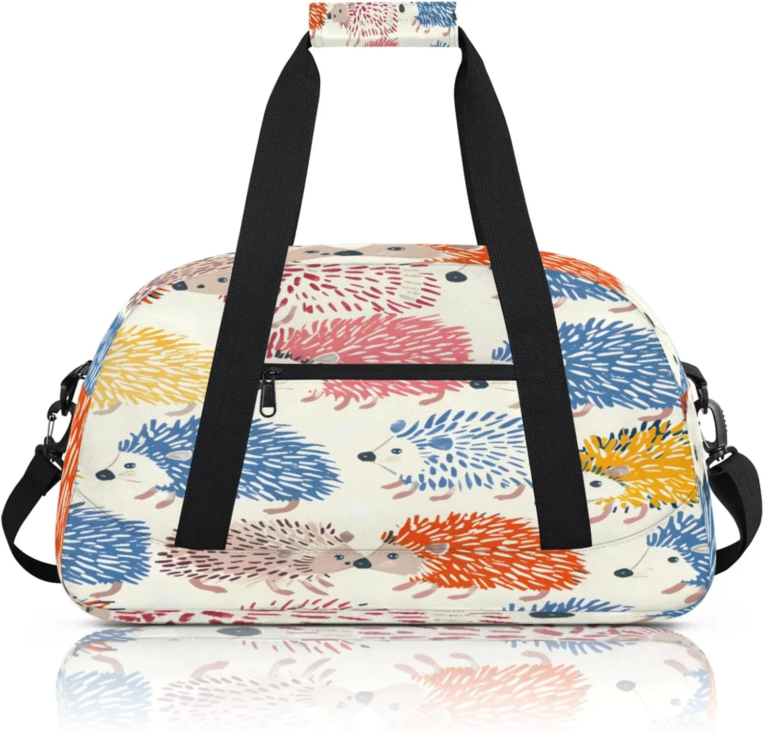 Hedgehog Colorful Small Gym Bag 18 inch Carry On Duffel Bag for Weekender Travel Sports Workout Yoga Gymnastics Dance Ballet