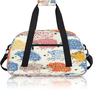 Hedgehog Colorful Small Gym Bag 18 inch Carry On Duffel Bag for Weekender Travel Sports Workout Yoga Gymnastics Dance Ballet