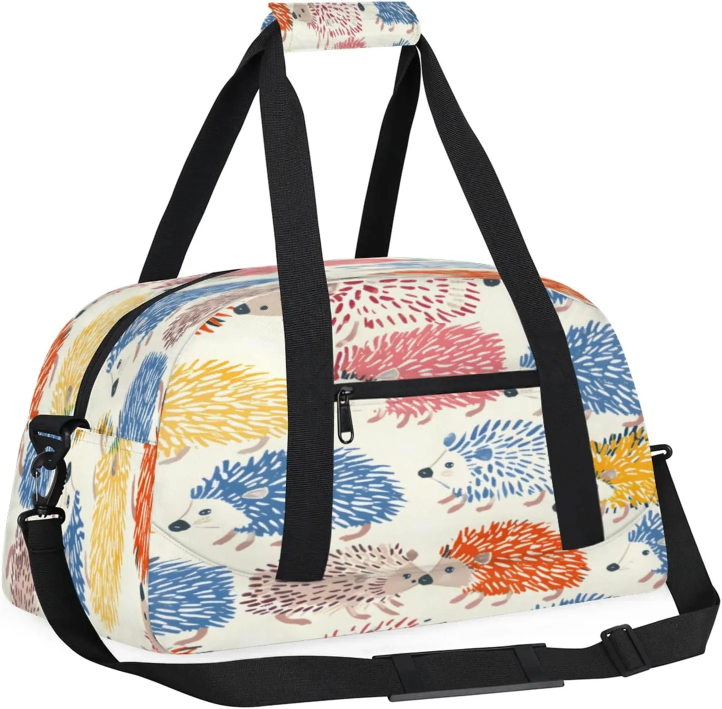 Hedgehog Colorful Small Gym Bag 18 inch Carry On Duffel Bag for Weekender Travel Sports Workout Yoga Gymnastics Dance Ballet