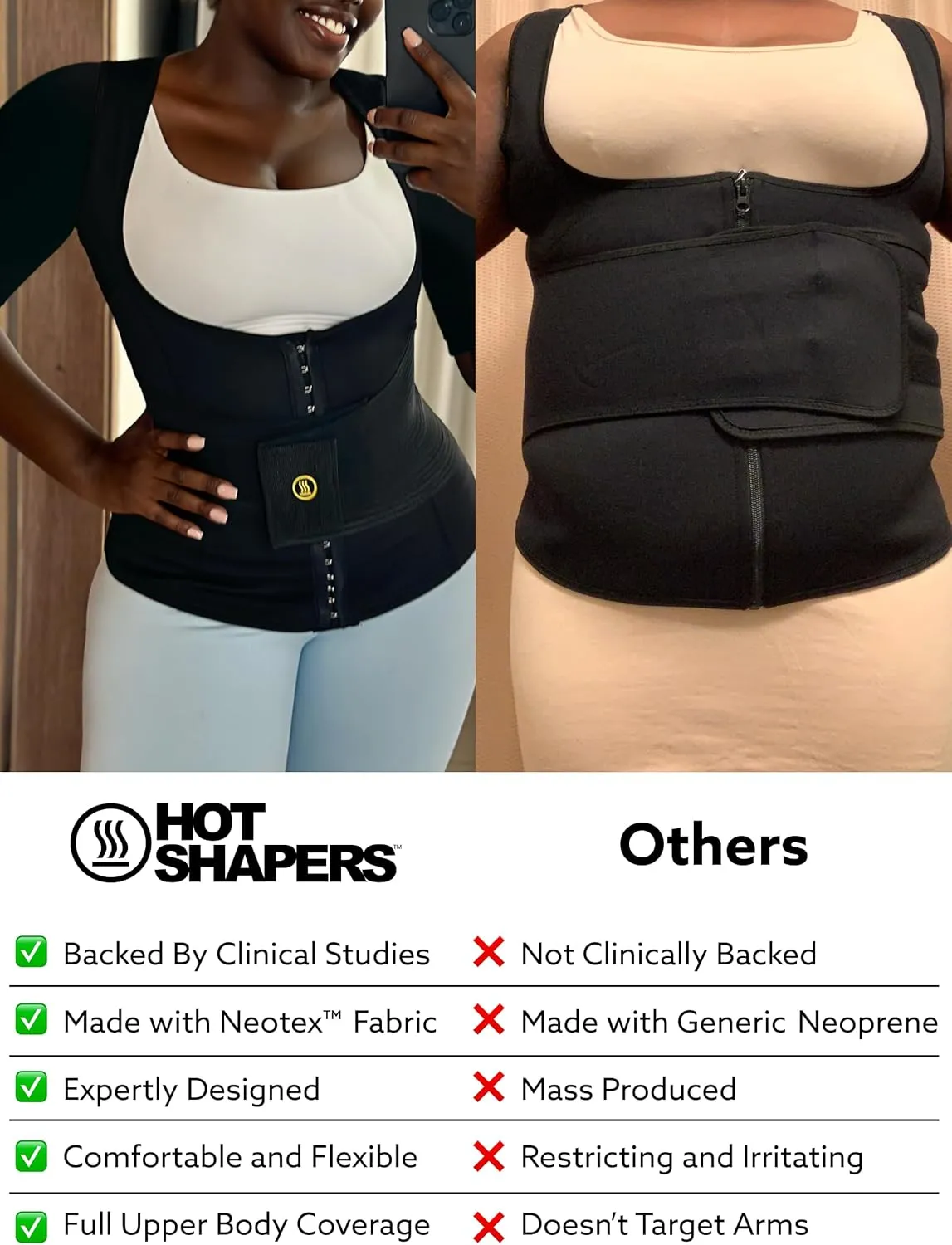 HOT SHAPERS Women’s Sleeved Body Sculpting Kit - Waist Cincher with Sleeves & Waist Trainer for Full-Body Contouring