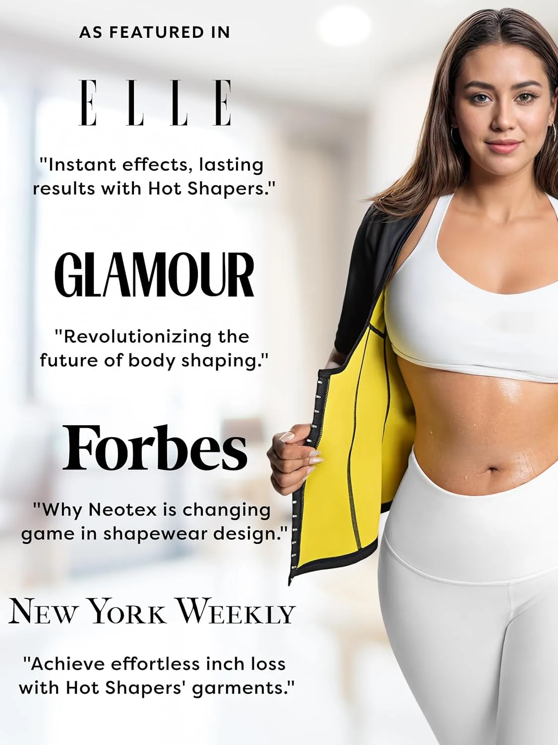 HOT SHAPERS Women’s Sleeved Body Sculpting Kit - Waist Cincher with Sleeves & Waist Trainer for Full-Body Contouring