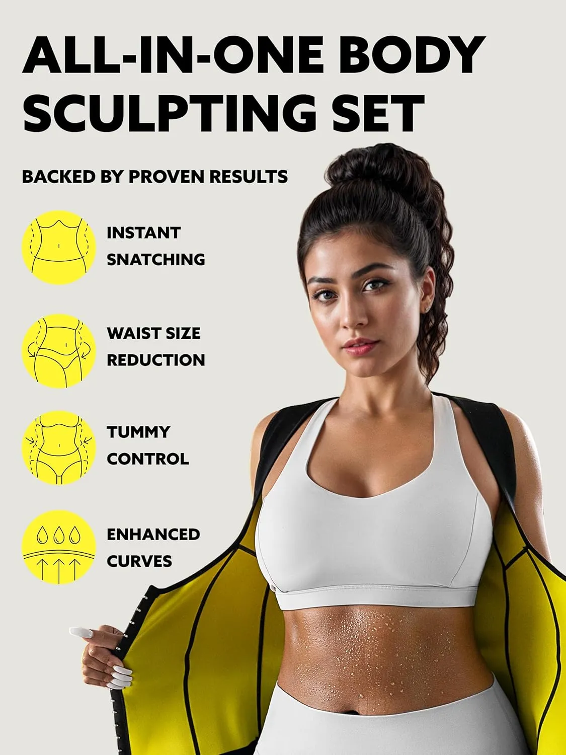 HOT SHAPERS Women’s Waist Cincher - Compression & Sweat-Enhancing trainer for Waist Slimming & Tummy Control