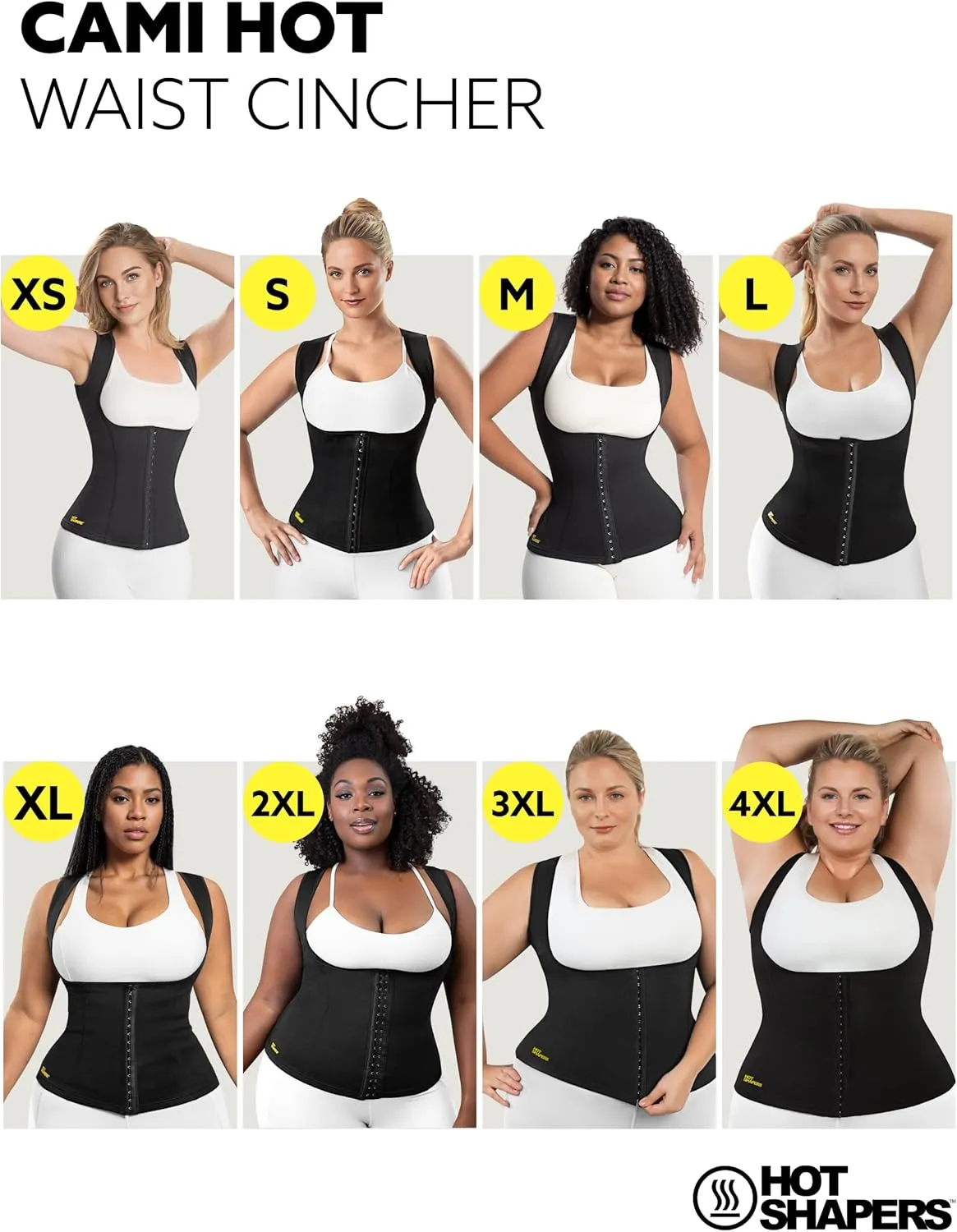 HOT SHAPERS Women’s Waist Cincher - Compression & Sweat-Enhancing trainer for Waist Slimming & Tummy Control