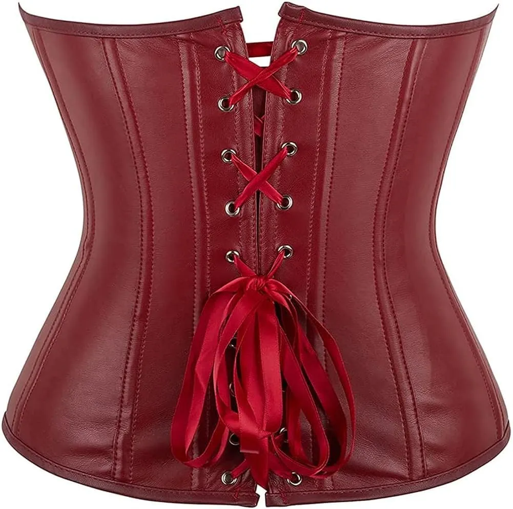 ICEGIA Women's Heavy Duty Corset Double Steel Boned Waist Trainer Corsets Underbust Body Shaper