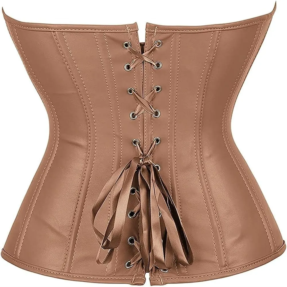 ICEGIA Women's Heavy Duty Corset Double Steel Boned Waist Trainer Corsets Underbust Body Shaper