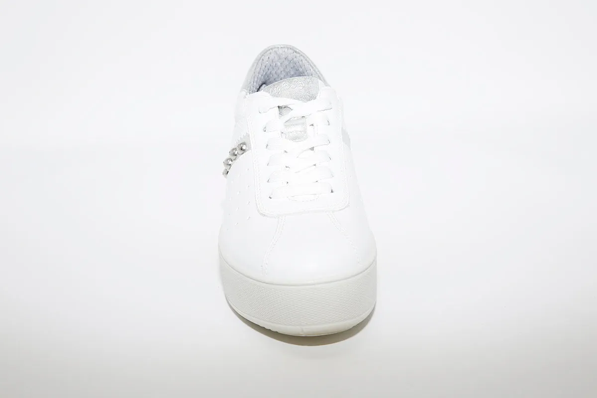 IMAC - LACED PLATFORM TRAINER - WHITE LEATHER