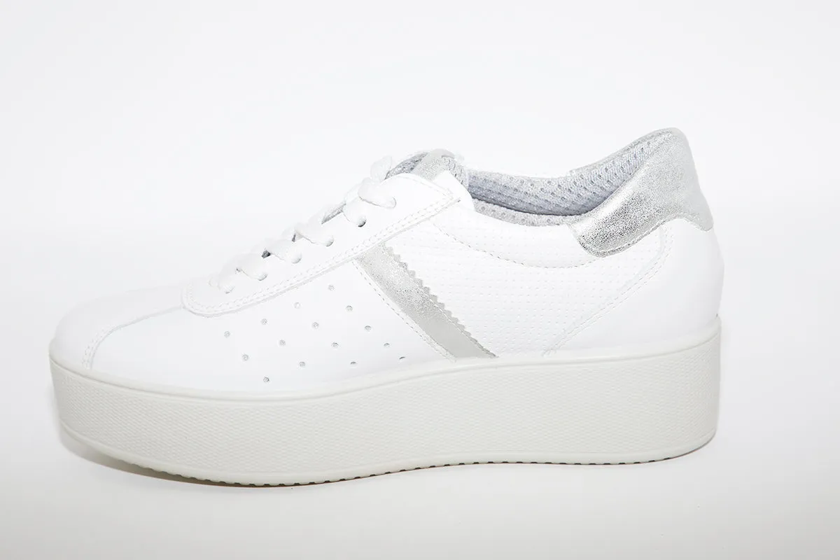IMAC - LACED PLATFORM TRAINER - WHITE LEATHER
