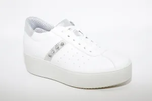 IMAC - LACED PLATFORM TRAINER - WHITE LEATHER