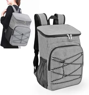 Insulated Backpack, 10.6 x 7.1 x 15.7Inch Camping Bag, Extra Large Thermal & Cooler Bag, Leak Proof Lightweight Lunch Backpack for Fruit, Drinks, Ice, Lunch, Beach, Travel, Camping