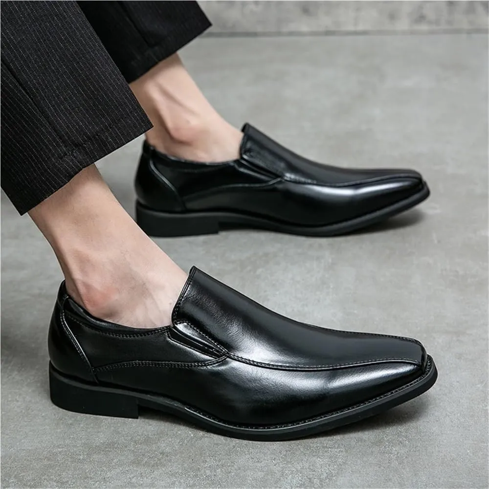 Italian Luxury Classic Business Pointed Toe Leather Shoes Men's Luxury Dress Shoes Elegant Wedding Prom Non Slip Oxford Comfortable Fashion Stylish Genuine Leather