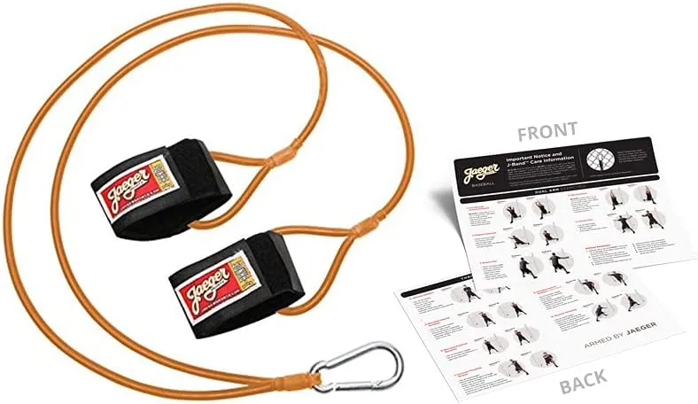 Jaeger J-Bands Resistance Bands for Pitchers. Baseball & Softball Pitching Trainer and Arm Trainer. Pitching Bands for Throwing. Training Equipment with Laminated Instruction Sheet