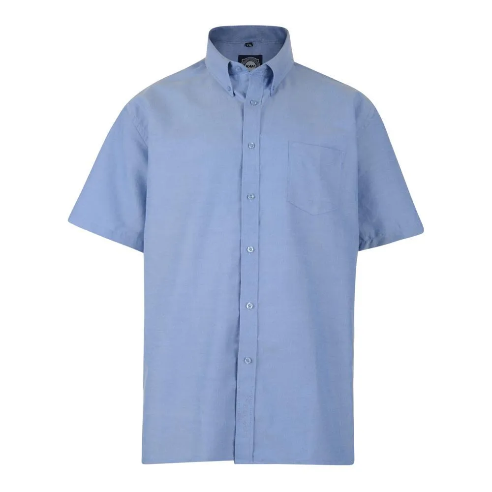 KAM Men's Plus Size Cotton Rich Short Sleeve Oxford Shirt Size 2XL-8XL 5 Colours