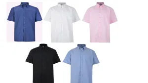KAM Men's Plus Size Cotton Rich Short Sleeve Oxford Shirt Size 2XL-8XL 5 Colours