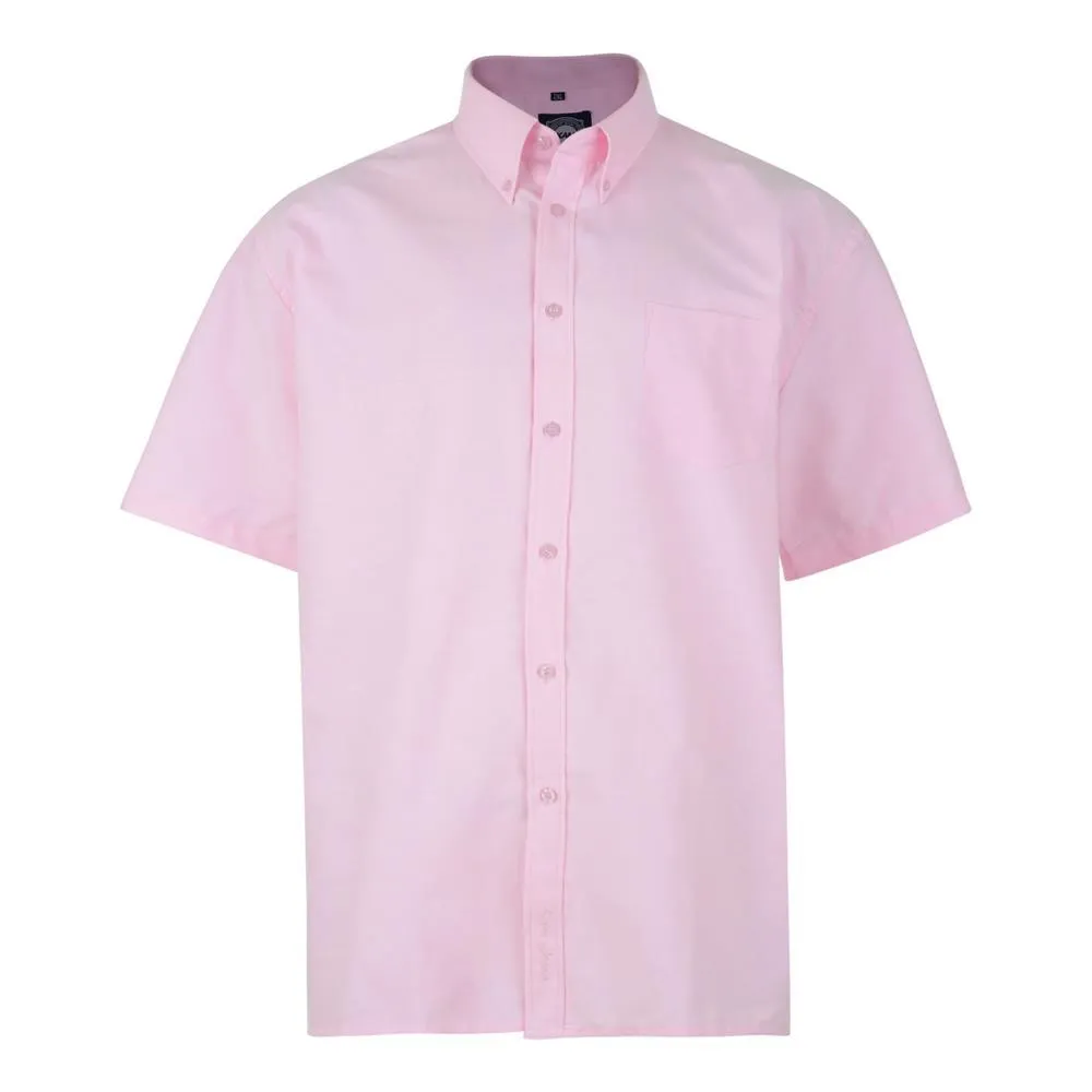 KAM Men's Plus Size Cotton Rich Short Sleeve Oxford Shirt Size 2XL-8XL 5 Colours