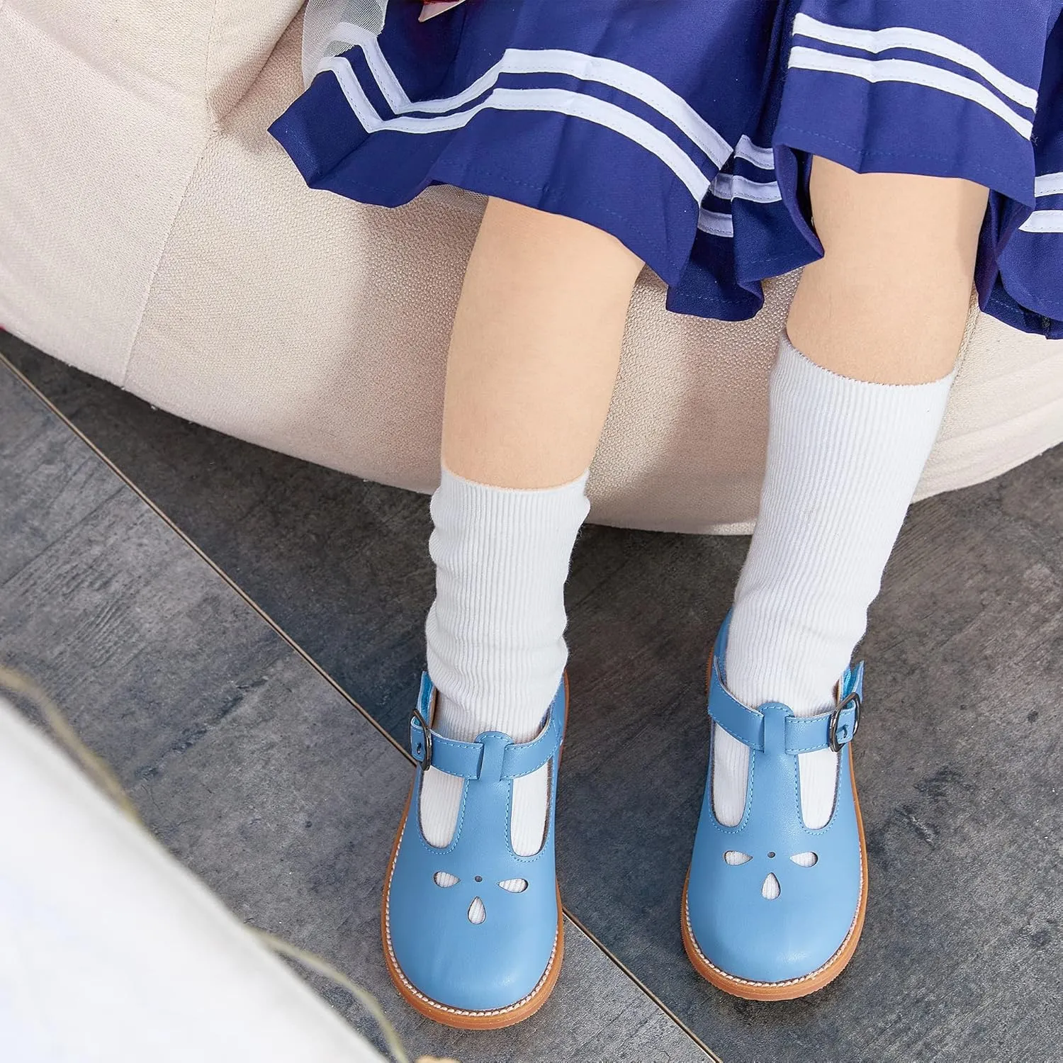 Kiderence Toddler Little Girls Mary Jane Dress Shoes School Oxford for Girls Flats