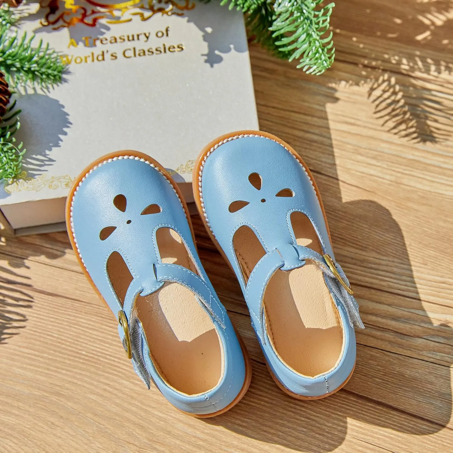 Kiderence Toddler Little Girls Mary Jane Dress Shoes School Oxford for Girls Flats