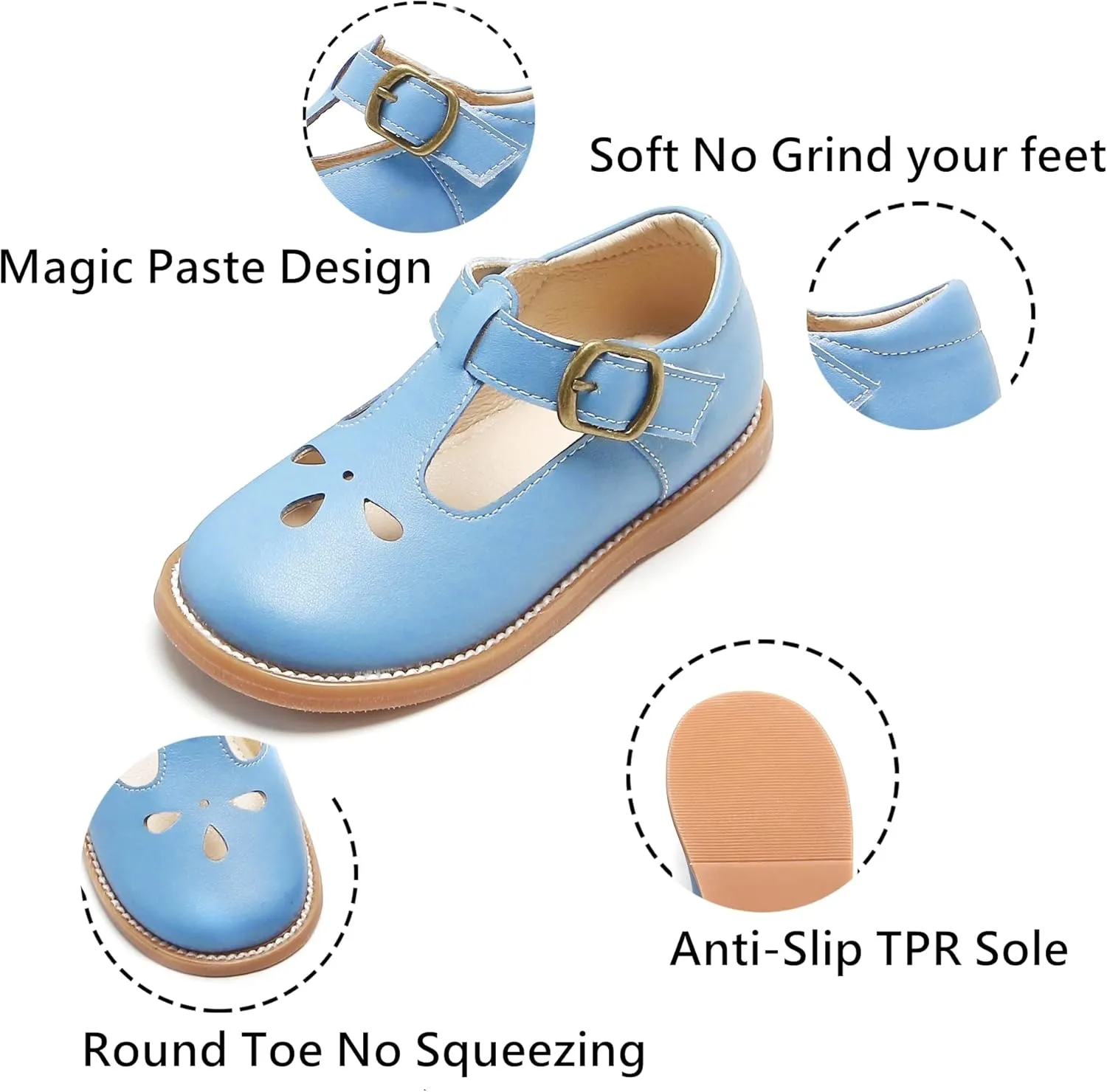 Kiderence Toddler Little Girls Mary Jane Dress Shoes School Oxford for Girls Flats