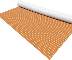 KXKZREN Large Size Faux Teak Boat Flooring 7.87'x7.87' / 5.9'x7.87' EVA Foam Marine Boat Decking Floor Self-Adhesive Flooring Sheet for Boats Yacht Pontoon Motorboat Swim Platform