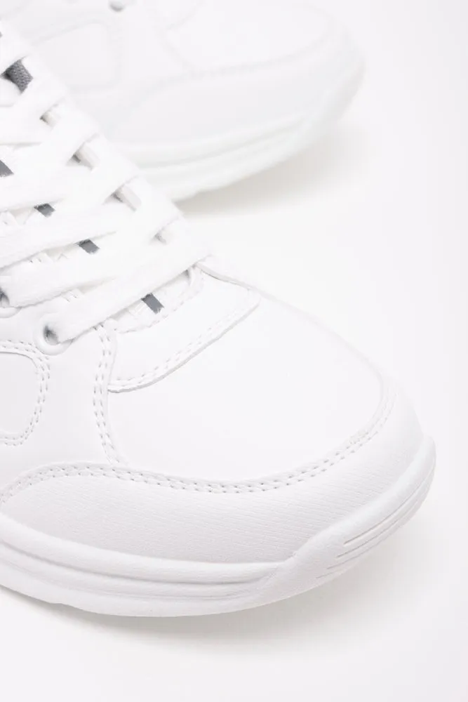 Lace Up Leather Trainer White