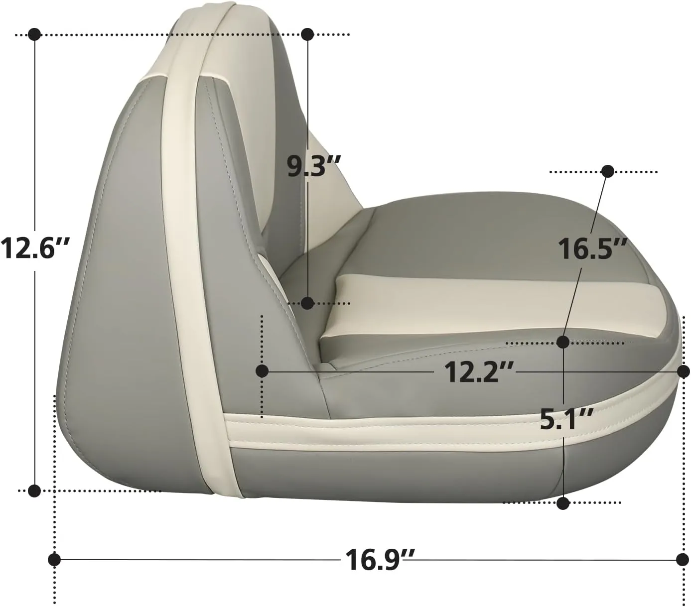 Leader Accessories Pro Casting Boat Seat Lean Pro Fishing High Back Bass Boat Seat Butt Seat