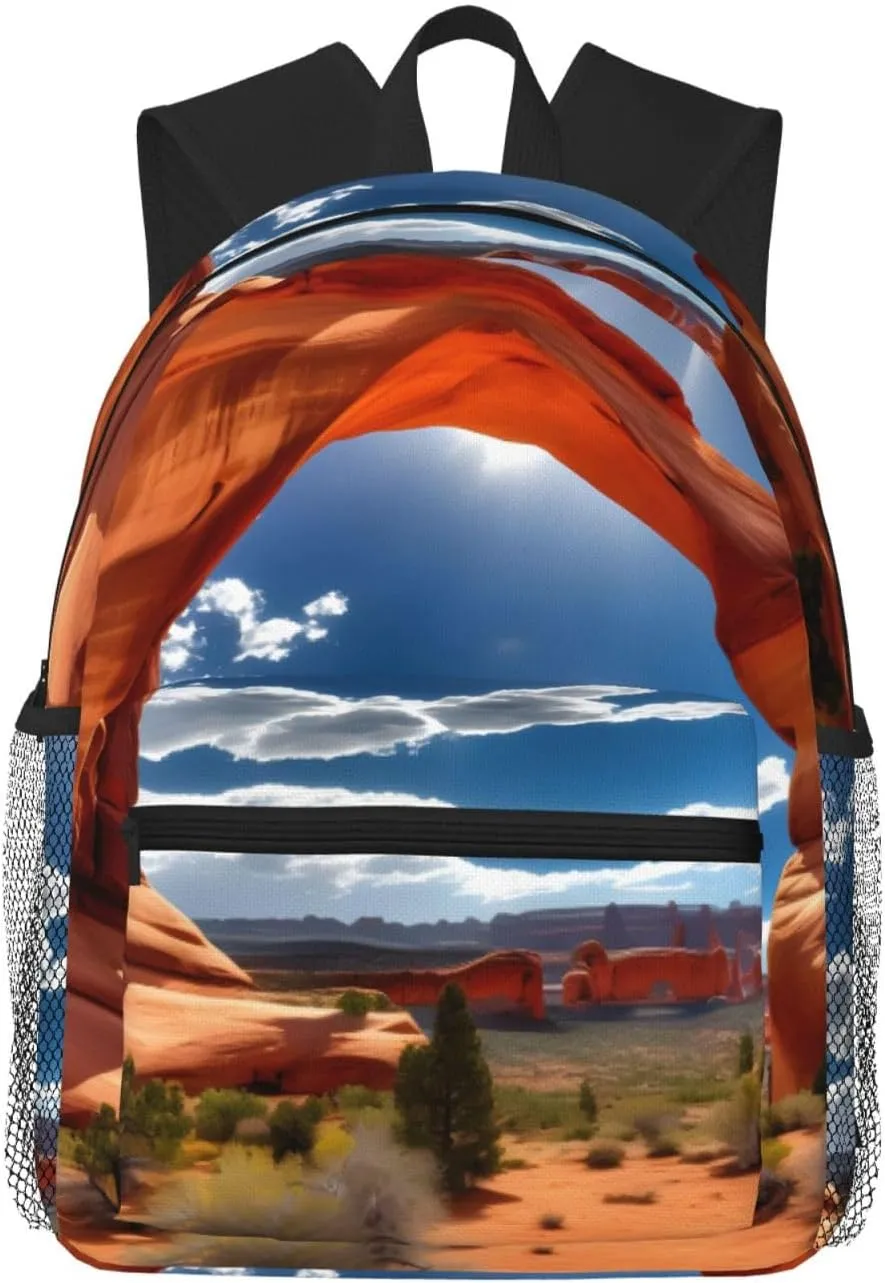 Lightweight Laptop Backpack,Casual Daypack Travel Backpack Bookbag Work Bag for Men and Women-Arches National Park-standard