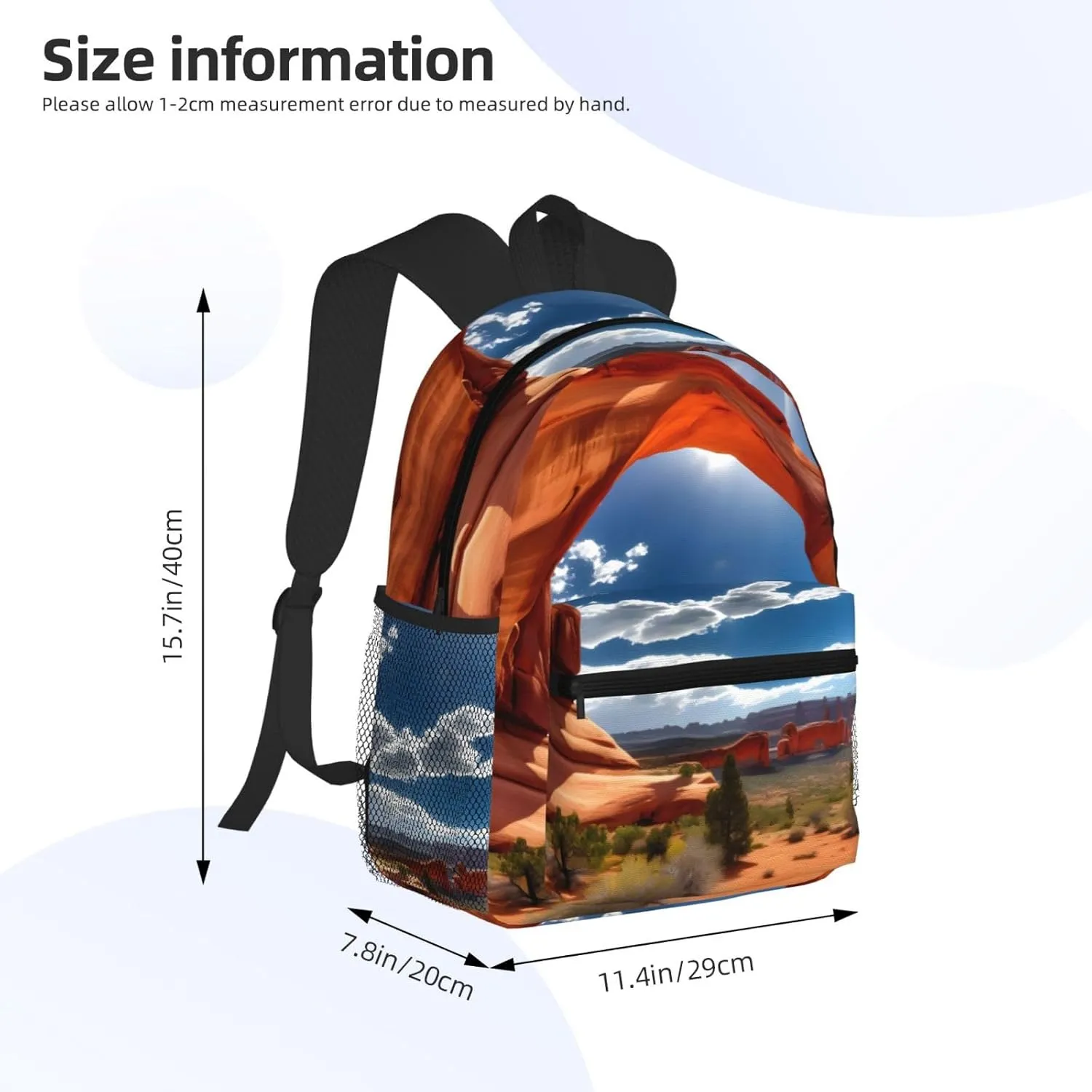 Lightweight Laptop Backpack,Casual Daypack Travel Backpack Bookbag Work Bag for Men and Women-Arches National Park-standard
