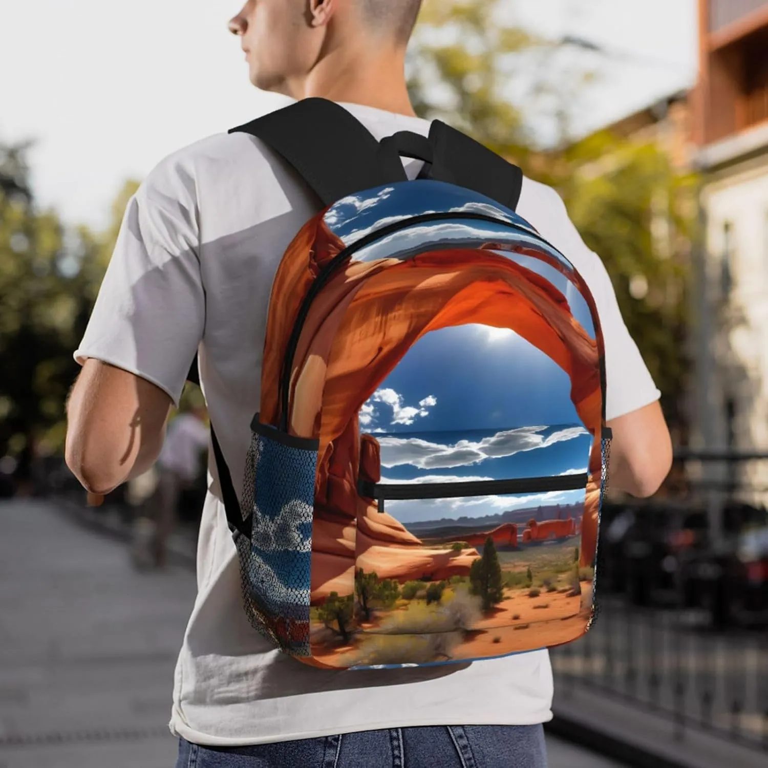 Lightweight Laptop Backpack,Casual Daypack Travel Backpack Bookbag Work Bag for Men and Women-Arches National Park-standard