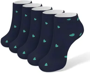 Lovely Blue Background Ankle Socks for Men & Women, 5 Pairs Breathable Soft Low Cut Socks, Stretch Sweat Wicking Sox