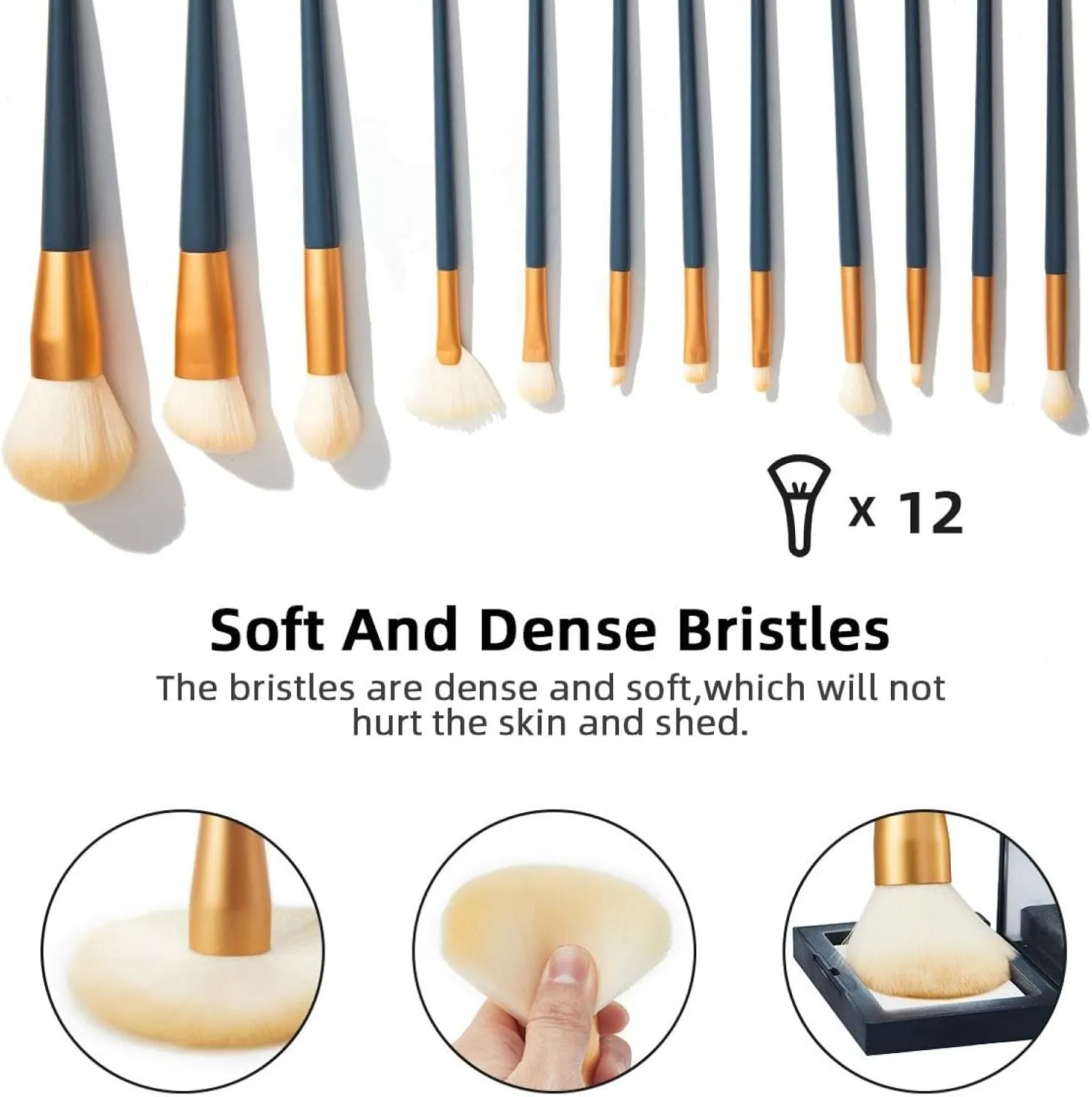 Makeup Brush Organizer Bag, Portable Travel Cosmetic Brush Case with 12 Makeup Brushes, Retro Ski Rentals Sign Foldable Makeup Cup for brushes, Eyebrow Pencil