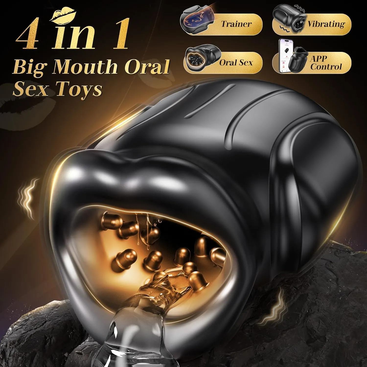 Male Sex Toys for Men - Male Masturbator Penis Vibrator with 10 Vibrating & APP, Mouth Blowjob Male Stroker Trainer Adult Toys for Prolong Endurance, Pocket Pussy Mens Sex Toy Sex Machine