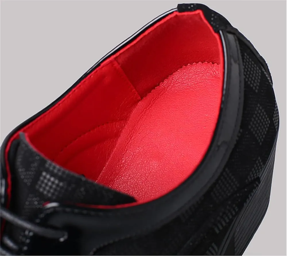 Men Fashion Dress Business Shoe Pointed Toe Floral Patent Leather Lace Up Oxford Black Red Blue