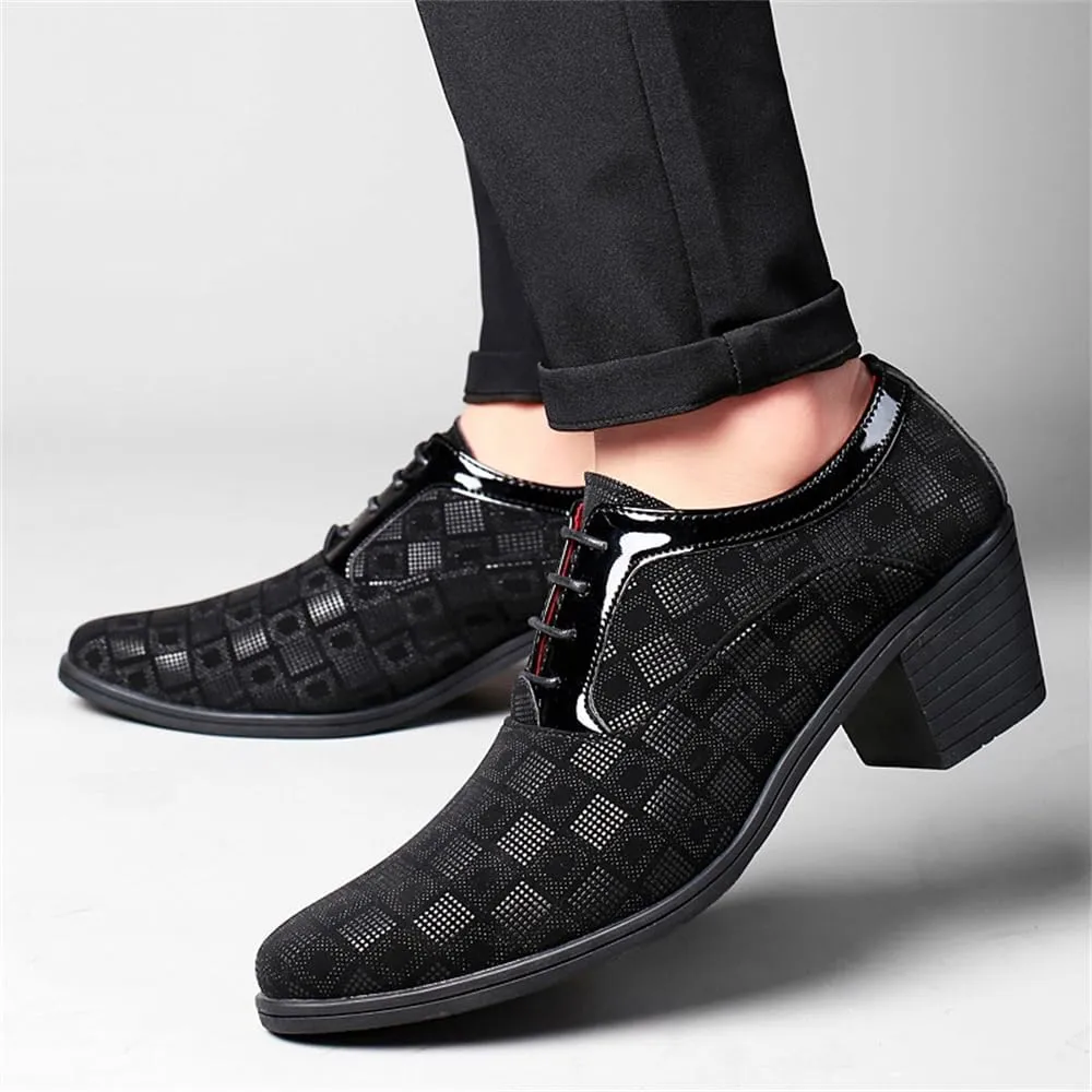 Men Fashion Dress Business Shoe Pointed Toe Floral Patent Leather Lace Up Oxford Black Red Blue