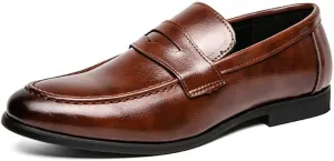 Men's Slip on Dress Shoes, Men's Luxury Penny Loafer Slip-On Shoes Party Dancing Leather Shoes Wedding Shoes Plus Size