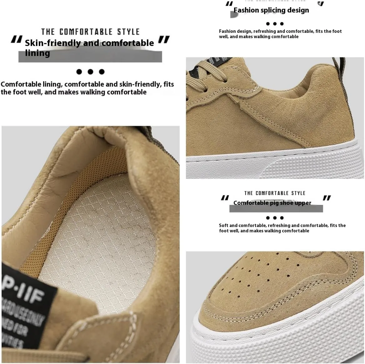 Men's Solid Trendy Lace Up Skateboard Shoes Non Slip Low Top Comfy for Outdoor Walking Jogging Campus Street Holiday All Seasons