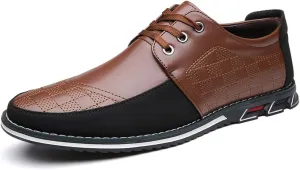 Men's Stylish Lace Up Oxford Shoes Comfortable Casual Walking Business Driving Dress Shoes
