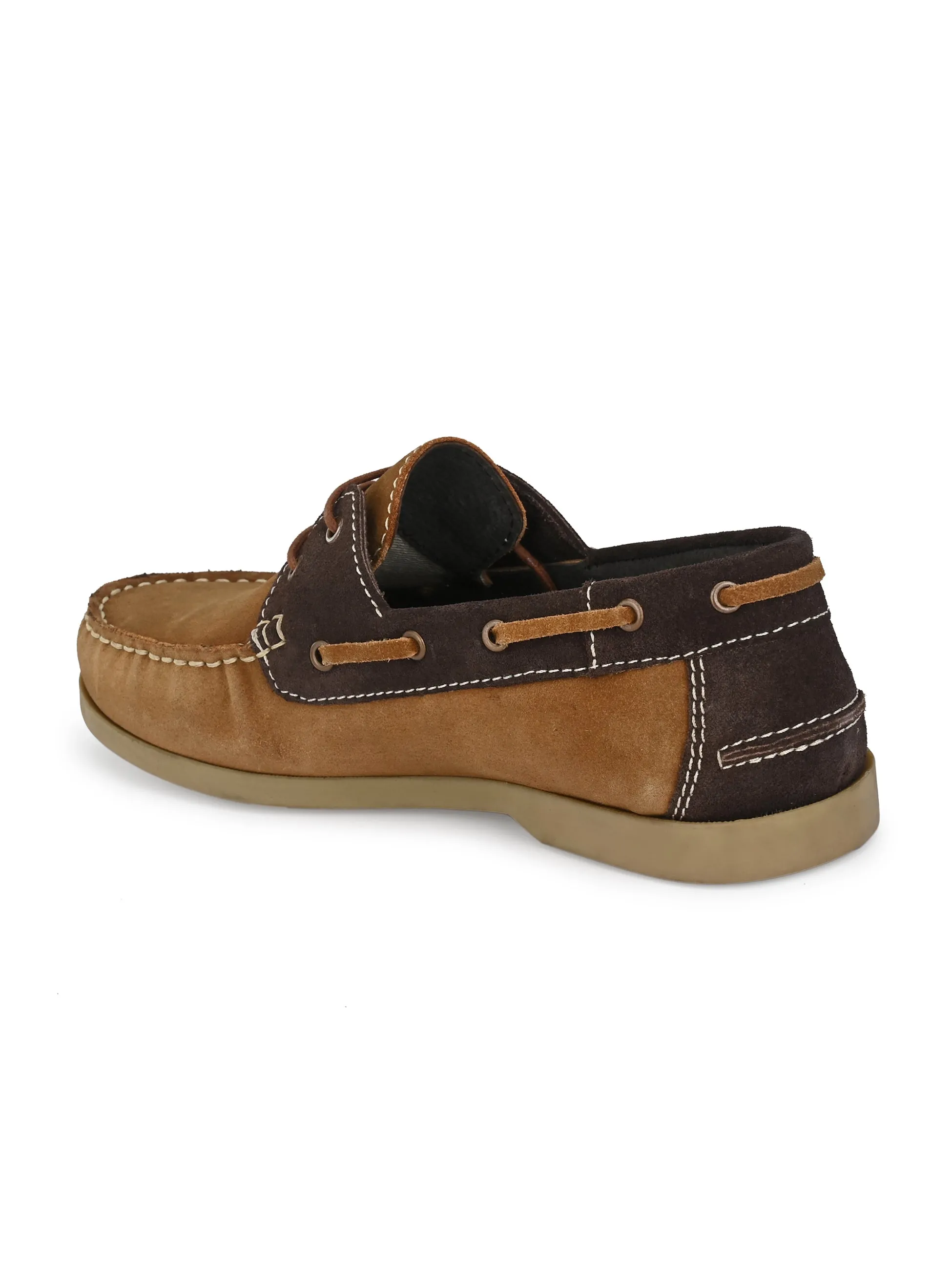 Men's Suede Leather Lace Up Boat Shoe